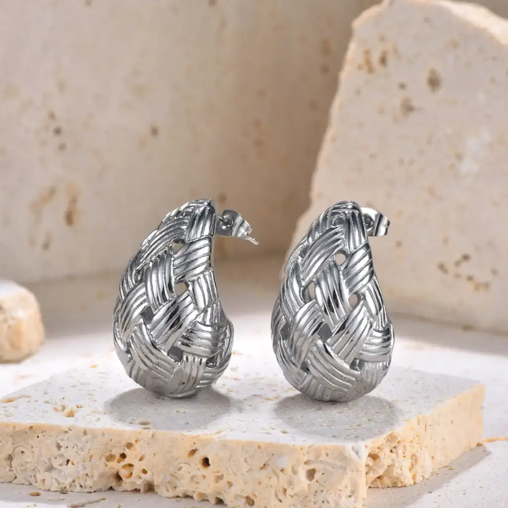 woven teardrop earrings bds