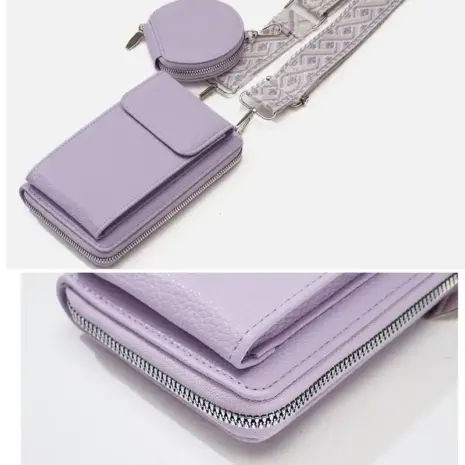 cell phone purse wallet up zip view