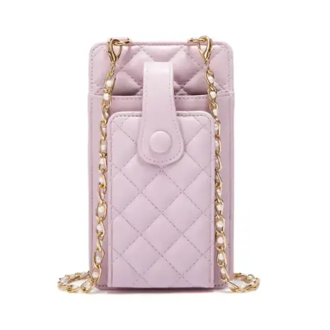 lavender pu leather phone crossbody bag