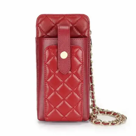 red leather phone crossbody bag