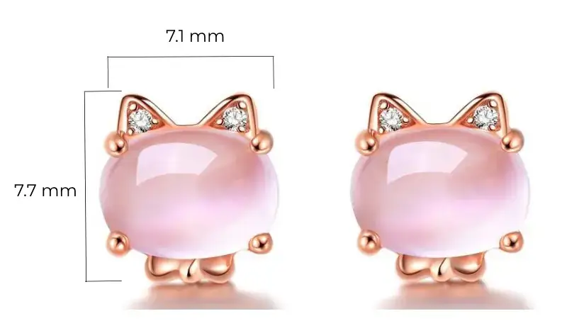 rose quartz earrings size bds