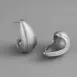 silver striped teardrop earrings