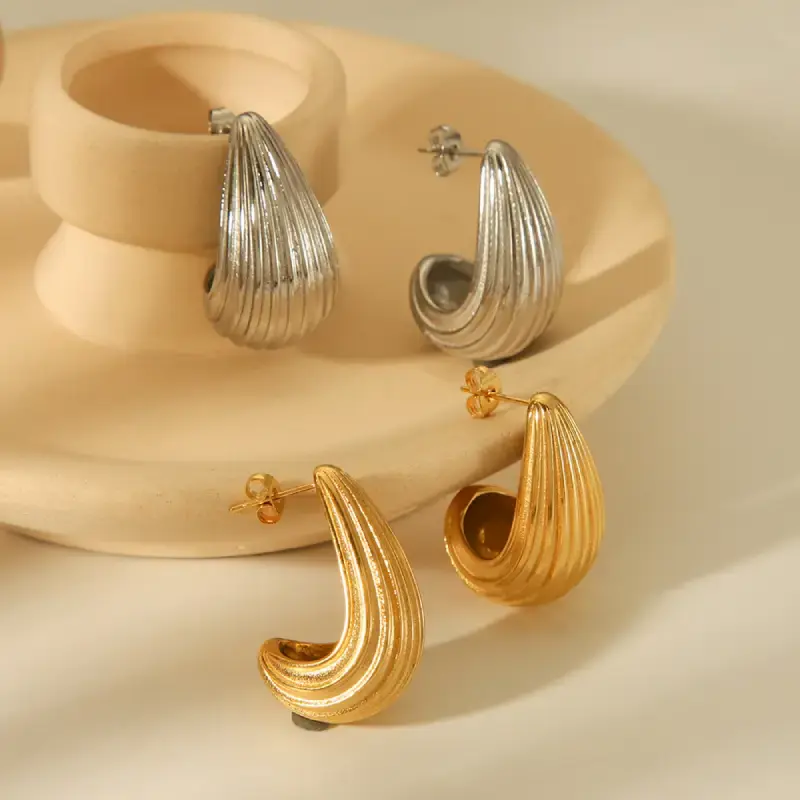 striped pattern teardrop earrings collection bds