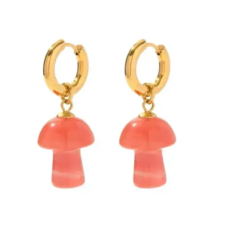 coral mushroom earrings