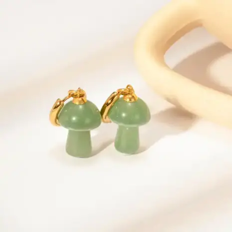 green earrings