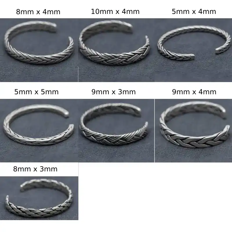 mens silver cuff bracelet size bds