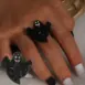 black ghost halloween ring