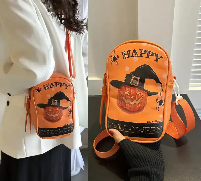 orange halloween purse model by bds