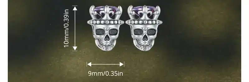 sterling silver skull earrings size bds