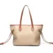 apricot leather tote bag back view
