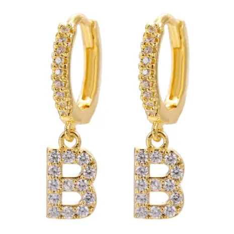 B initial earrings