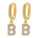 B initial earrings