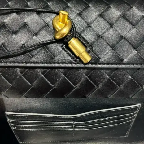 clutch purse internal details and lock