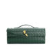 dark green leather clutch