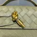 olive green leather clutch lock view