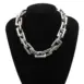 silver chunky necklace model display