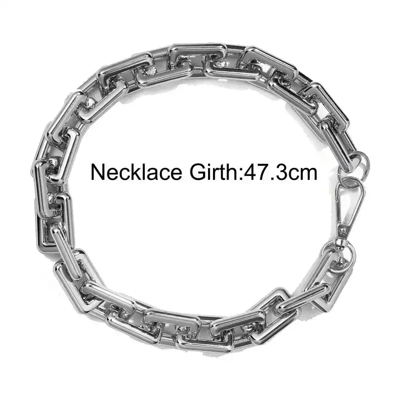 silver chunky necklace size bds