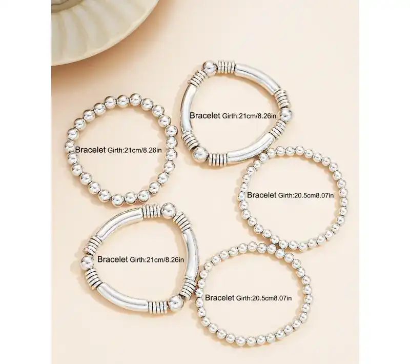 silver stack bracelets size bds