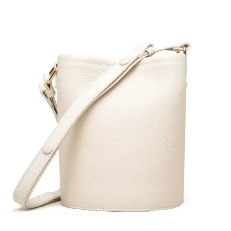 white bucket bag