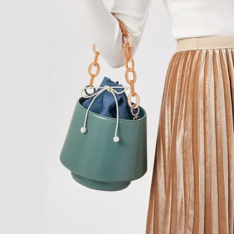 blue top handle bucket bag model bds