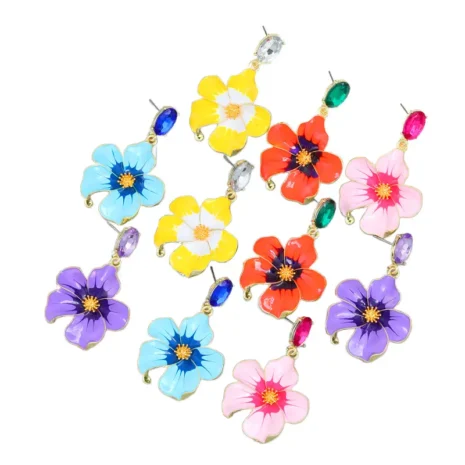 floral earrings colors