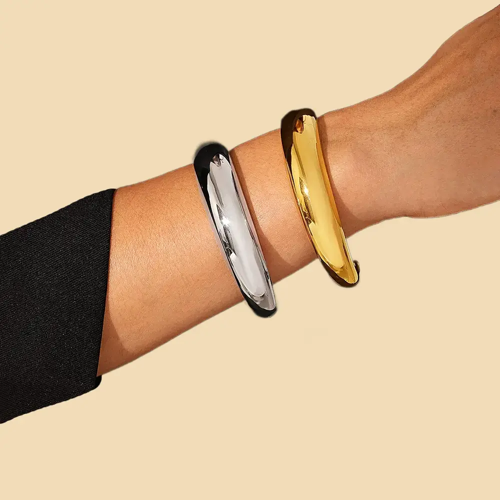 minmalist cuff bracelets gold silver