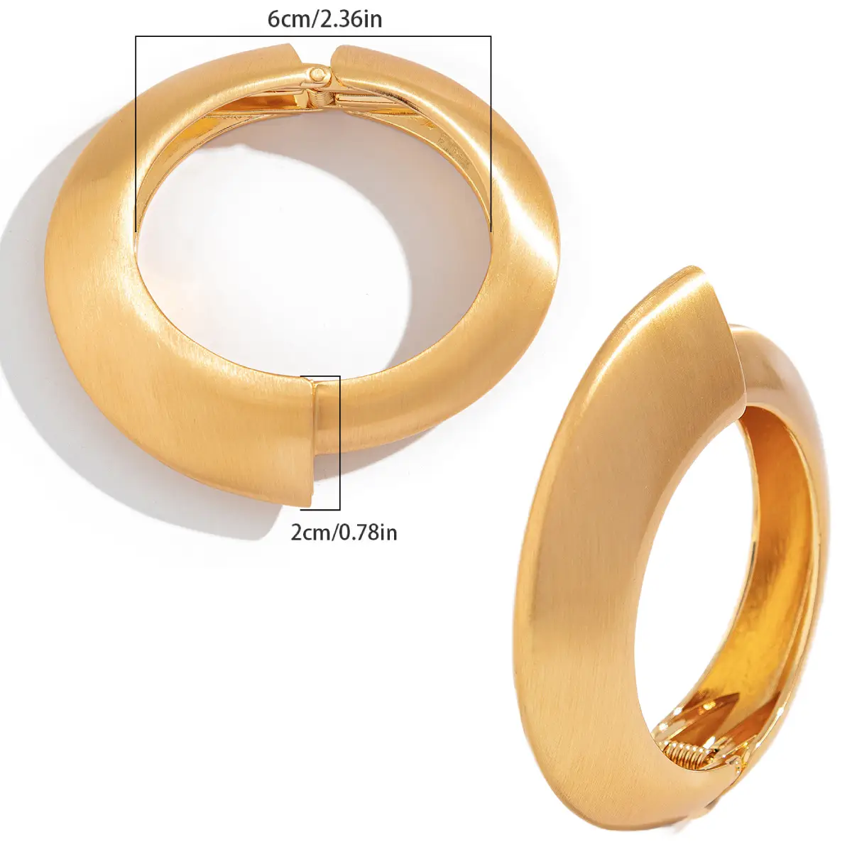 wide gold bangle bracelet size