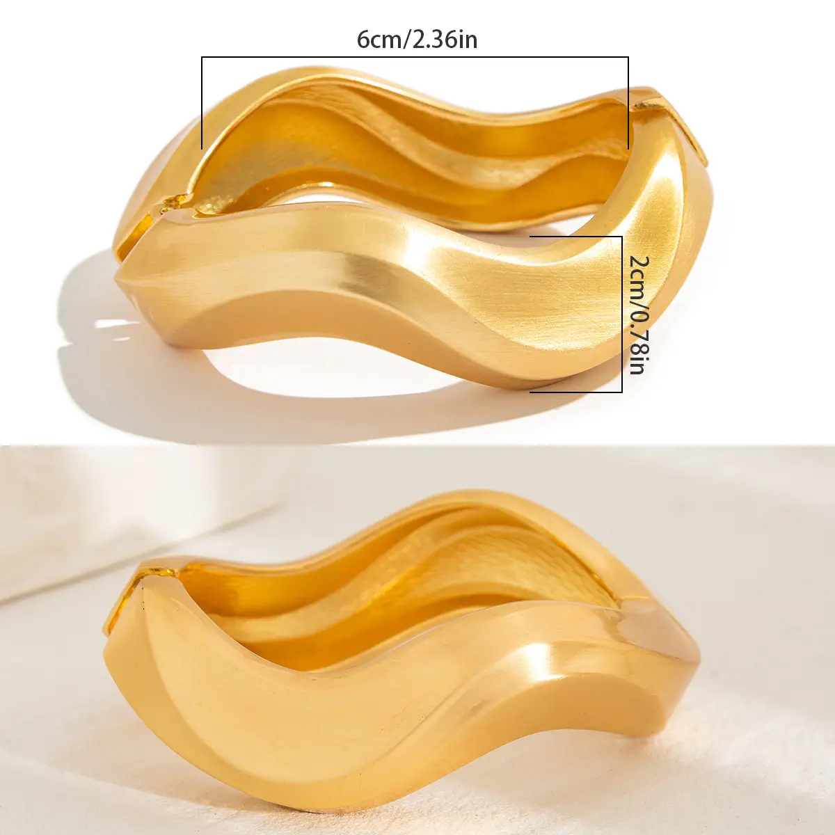 wide gold bangle size