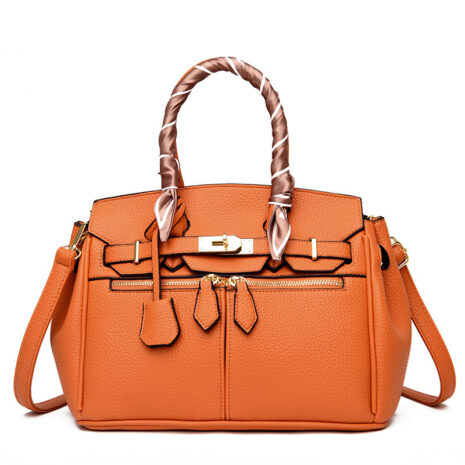 orange work tote bag