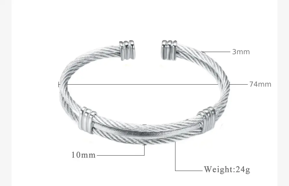 cable bracelet size