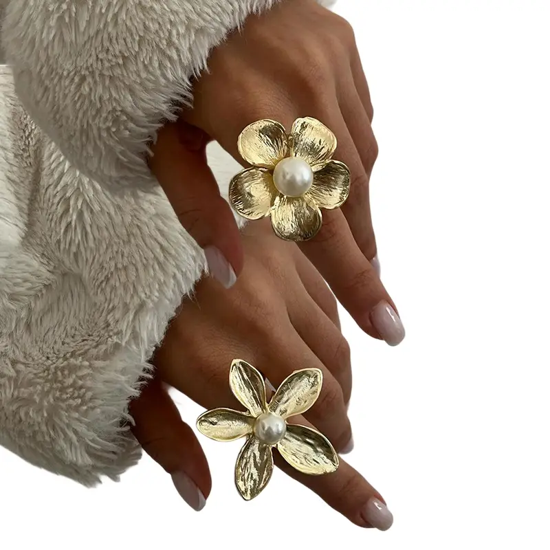 gold flower rings