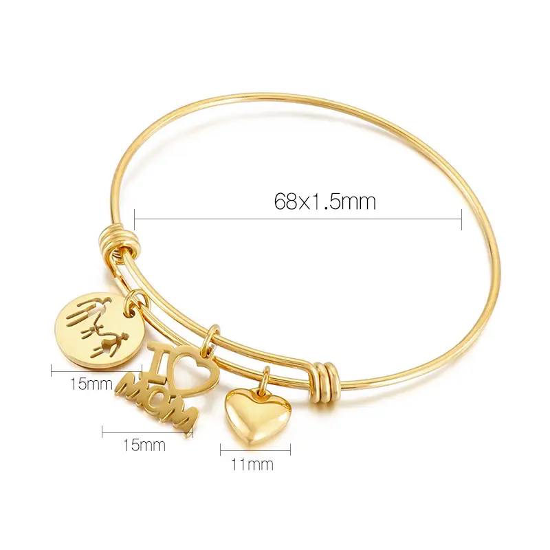 gold mothers day bracelet size