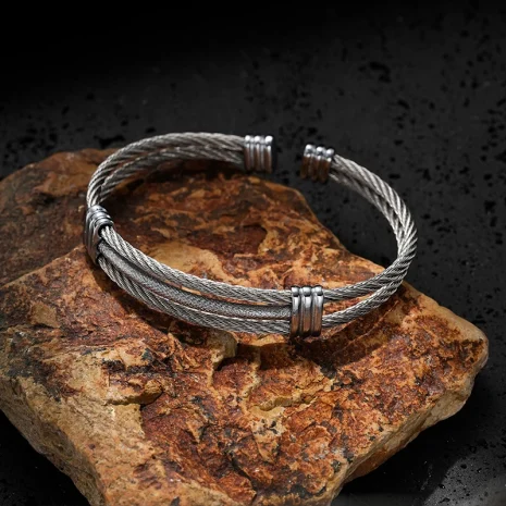 mens cable bracelet