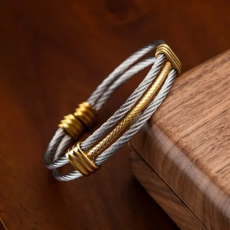 men's gold and silver bracelet