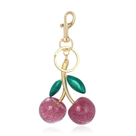 pink fruit keychain