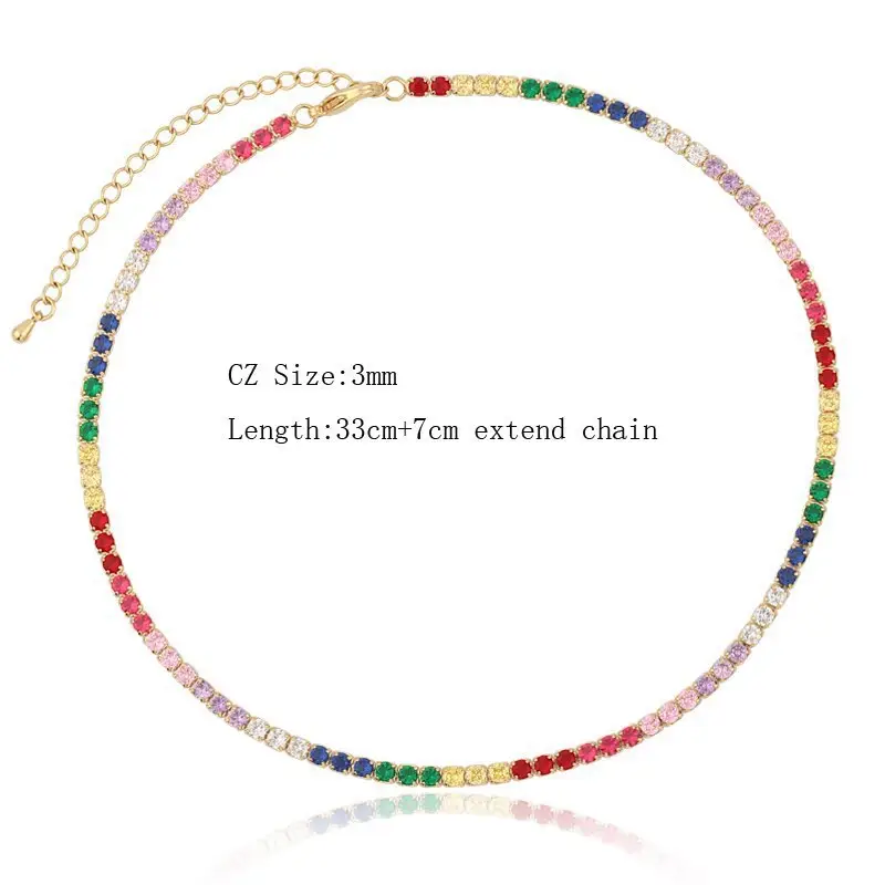 rainbow necklace size