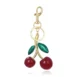 red wine green leaves cherry bag charm
