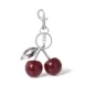 red wine silver cherry bag charm