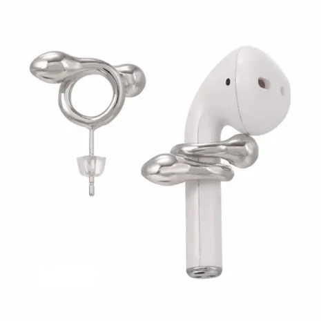 silver earphone earrings