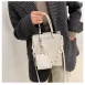 white statement tote bag model
