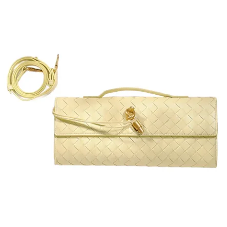 yellow butter clutch bag plus strap