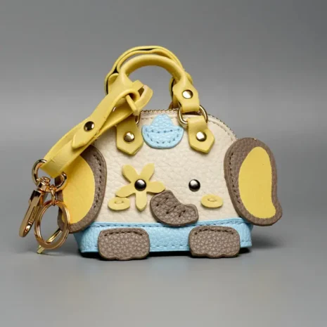 yellow coin bag keychain