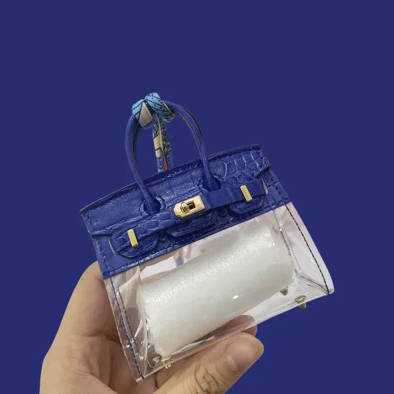 blue mini keychain bag