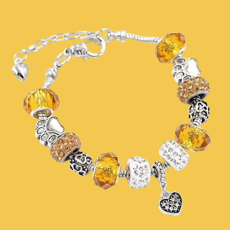 yellow charm bracelet
