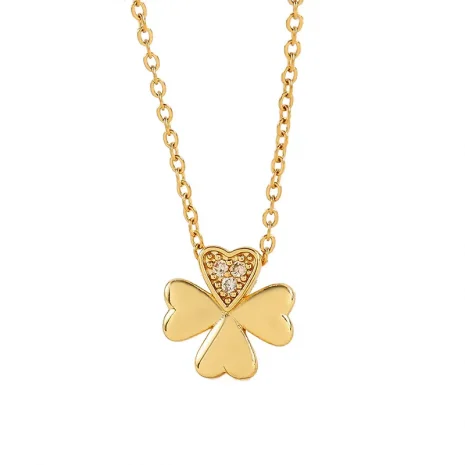 18k Gold Diamond Clover Necklace