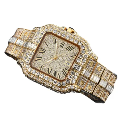 Iced Out Square Watch for Men